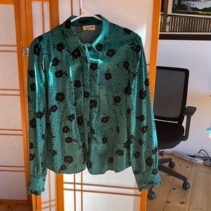 Sugarhill Brighton Vanessa Shirt - Green Floral Dash in fantastic condition sz 8